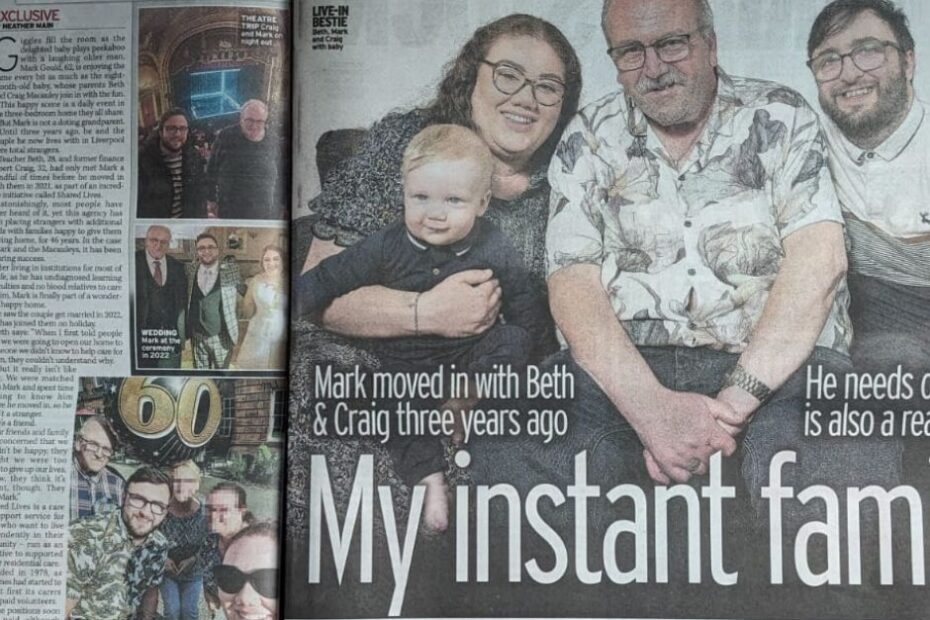Shared Lives carers double page spread in The Daily Mirror