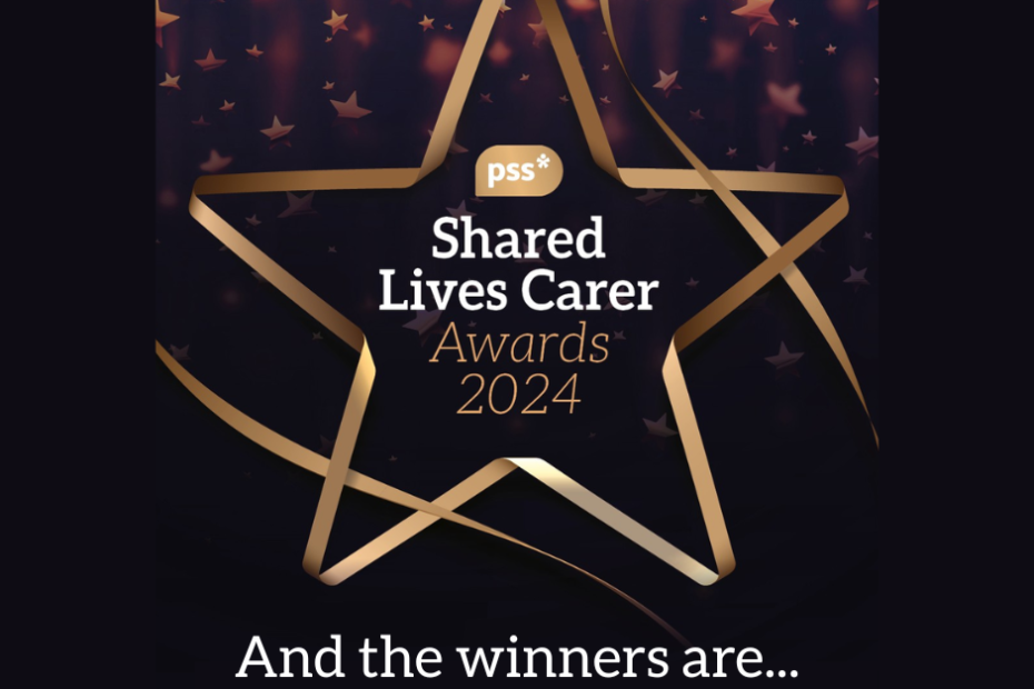 a gold star holds the words 'Shared Lives Carer Awards' and underneath reads 'and the winners are...'